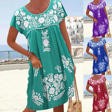 Load image into Gallery viewer, 【S-5XL】2024 Nuevo vestido de manga corta y cuello redondo de estilo étnico - España