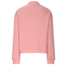 Load image into Gallery viewer, Casual Jacket For Women Fall Winter V-Neck Solid Color Cable Knitted Coat Zipper Long Sleeve Loose Sweatshirt