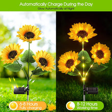 Load image into Gallery viewer, Led Solar Sunflower Three Head Lawn Garden Decorative Landscape Outdoor Lamp