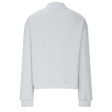 Load image into Gallery viewer, Casual Jacket For Women Fall Winter V-Neck Solid Color Cable Knitted Coat Zipper Long Sleeve Loose Sweatshirt