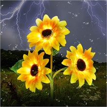 Load image into Gallery viewer, Led Solar Sunflower Three Head Lawn Garden Decorative Landscape Outdoor Lamp