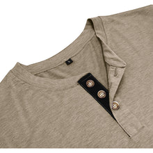 Load image into Gallery viewer, Mens Casual Round Neck Buttons Shirt Tops Soild Color Long Sleeves Slim Fit Tee