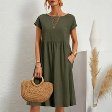 Load image into Gallery viewer, 【HOT🎁【S-5XL】 Vestido de mujer 2024 de algodón y lino con cuello redondo y corte holgado 👉 - España
