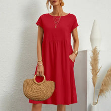Load image into Gallery viewer, 【HOT🎁【S-5XL】 Vestido de mujer 2024 de algodón y lino con cuello redondo y corte holgado 👉 - España