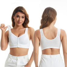 Load image into Gallery viewer, Front-Clasp Soft Cotton Lace Wire-Free Plus Size Bra for Middle-Aged and Elderly