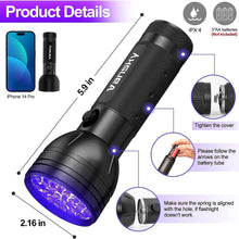 Load image into Gallery viewer, UV Flashlight Black Light, 51 LED Blacklight Pet Urine Detector for Dog/Cat Urine, Dry Stains, Bed Bug, Resin Curing, Scorpions Finder