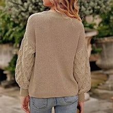 Load image into Gallery viewer, Women's Pullover Crew Neck Sweater Casual Long Sleeve Loose Chunky Knit Jumper Blouse Tops