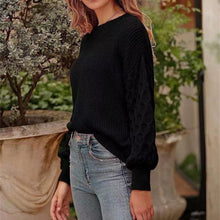 Load image into Gallery viewer, Women's Pullover Crew Neck Sweater Casual Long Sleeve Loose Chunky Knit Jumper Blouse Tops