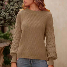 Load image into Gallery viewer, Women's Pullover Crew Neck Sweater Casual Long Sleeve Loose Chunky Knit Jumper Blouse Tops