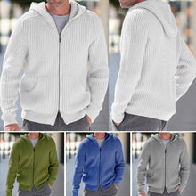 Load image into Gallery viewer, Men Hooded Knitted Sweater Jumper Cardigan Outwear Hooide Casual Long Sleeve Top