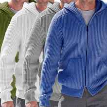 Load image into Gallery viewer, Men Hooded Knitted Sweater Jumper Cardigan Outwear Hooide Casual Long Sleeve Top