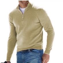 Load image into Gallery viewer, Mens Long Sleeve Polo Shirts Casual Zipper Golf Shirts Fashion V-Neck Wool Blend Athletic Tennis T-Shirt Tops