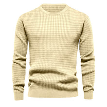 Load image into Gallery viewer, Mens Autumn And Winter Casual Loose Knitted Checkered Round Neck Hatless Versatile Long Sleeve Sweater