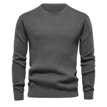 Load image into Gallery viewer, Mens Autumn And Winter Casual Loose Knitted Checkered Round Neck Hatless Versatile Long Sleeve Sweater