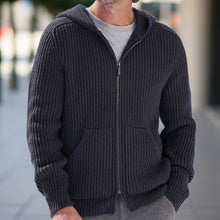 Load image into Gallery viewer, Men Hooded Knitted Sweater Jumper Cardigan Outwear Hooide Casual Long Sleeve Top