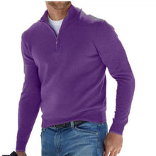 Load image into Gallery viewer, Mens Long Sleeve Polo Shirts Casual Zipper Golf Shirts Fashion V-Neck Wool Blend Athletic Tennis T-Shirt Tops