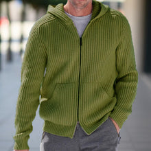 Load image into Gallery viewer, Men Hooded Knitted Sweater Jumper Cardigan Outwear Hooide Casual Long Sleeve Top