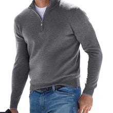 Load image into Gallery viewer, Mens Long Sleeve Polo Shirts Casual Zipper Golf Shirts Fashion V-Neck Wool Blend Athletic Tennis T-Shirt Tops