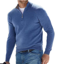 Load image into Gallery viewer, Mens Long Sleeve Polo Shirts Casual Zipper Golf Shirts Fashion V-Neck Wool Blend Athletic Tennis T-Shirt Tops