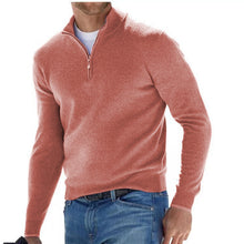 Load image into Gallery viewer, Mens Long Sleeve Polo Shirts Casual Zipper Golf Shirts Fashion V-Neck Wool Blend Athletic Tennis T-Shirt Tops
