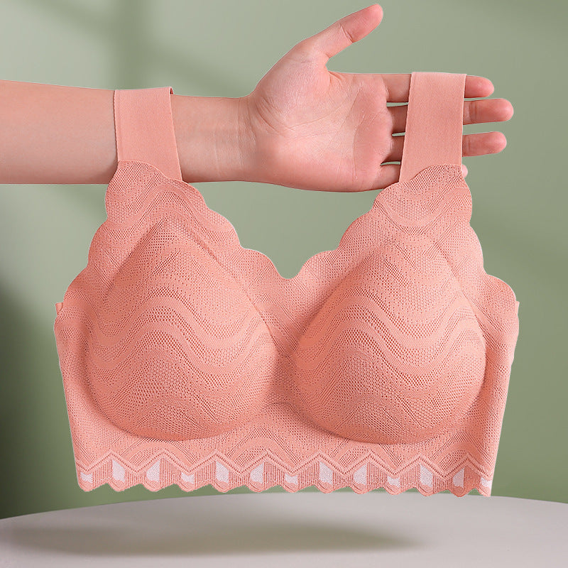 Women's one-piece extended strap latex bra