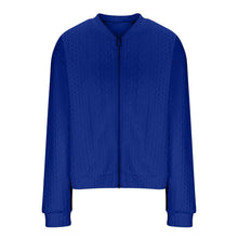 Load image into Gallery viewer, Casual Jacket For Women Fall Winter V-Neck Solid Color Cable Knitted Coat Zipper Long Sleeve Loose Sweatshirt
