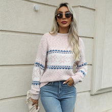 Load image into Gallery viewer, Women's Christmas Knitwear 2024 Long Sleeve Loose Half Turtleneck Snowflake Sweater for Women
