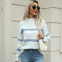 Load image into Gallery viewer, Women's Christmas Knitwear 2024 Long Sleeve Loose Half Turtleneck Snowflake Sweater for Women
