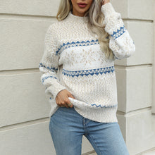 Load image into Gallery viewer, Women's Christmas Knitwear 2024 Long Sleeve Loose Half Turtleneck Snowflake Sweater for Women
