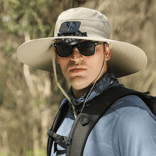 Load image into Gallery viewer, Wide Brim Solar Fan Outdoor Fishing Hat-Solar &amp; USB Charging
