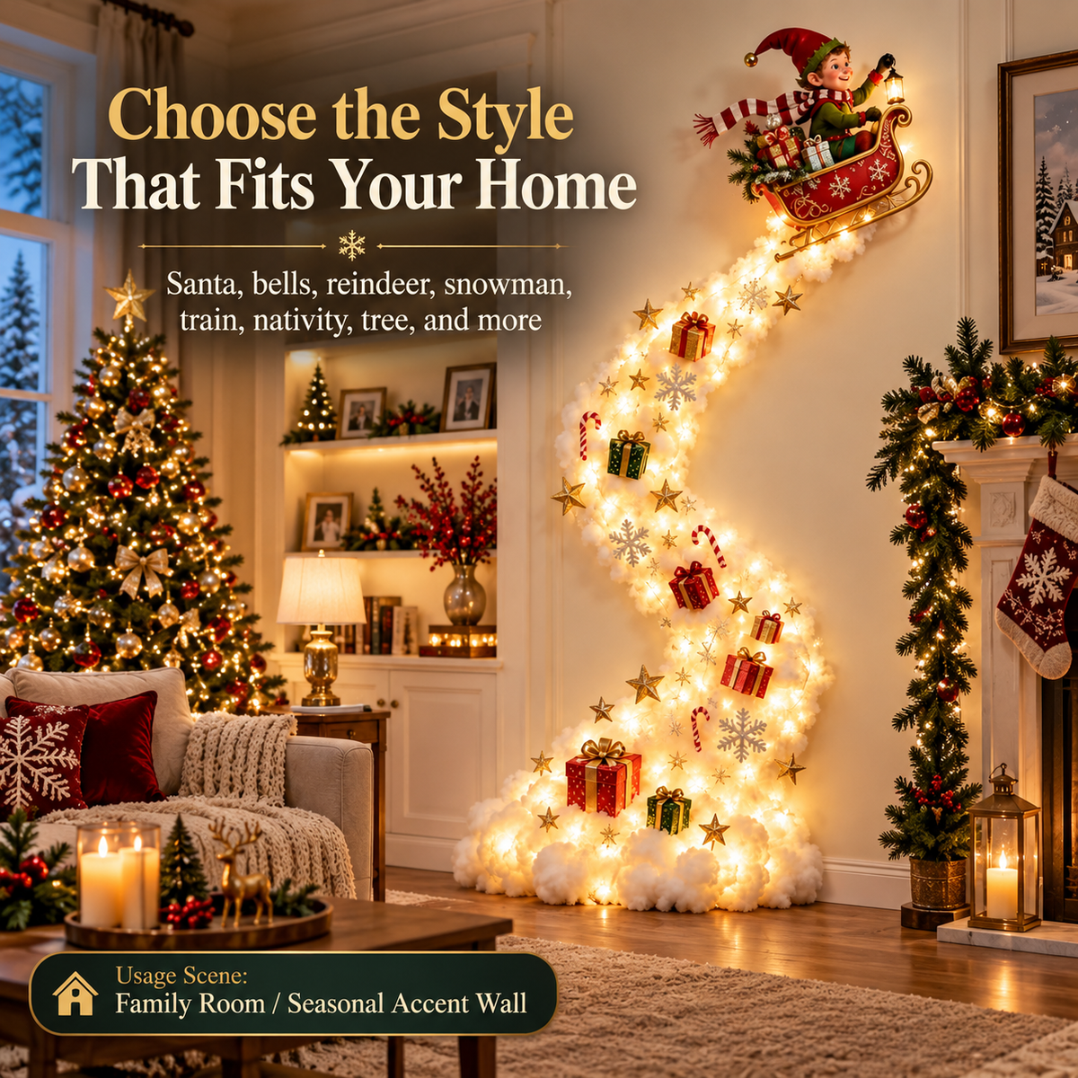 Christmas Cloud Tree Wall Decoration