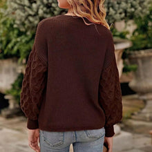 Load image into Gallery viewer, Women's Pullover Crew Neck Sweater Casual Long Sleeve Loose Chunky Knit Jumper Blouse Tops
