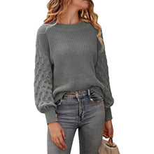 Load image into Gallery viewer, Women's Pullover Crew Neck Sweater Casual Long Sleeve Loose Chunky Knit Jumper Blouse Tops
