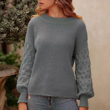 Load image into Gallery viewer, Women's Pullover Crew Neck Sweater Casual Long Sleeve Loose Chunky Knit Jumper Blouse Tops
