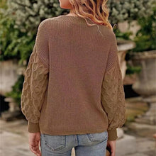 Load image into Gallery viewer, Women's Pullover Crew Neck Sweater Casual Long Sleeve Loose Chunky Knit Jumper Blouse Tops
