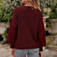 Load image into Gallery viewer, Women's Pullover Crew Neck Sweater Casual Long Sleeve Loose Chunky Knit Jumper Blouse Tops
