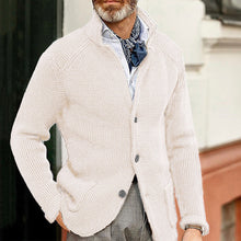 Load image into Gallery viewer, Winter Men's Knit Sweater Soft Warm Breathable Handsome Stand Collar Cardigan Suit Thick Knit Suit Jacket
