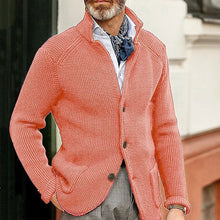 Load image into Gallery viewer, Winter Men's Knit Sweater Soft Warm Breathable Handsome Stand Collar Cardigan Suit Thick Knit Suit Jacket
