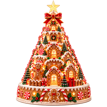 Esslyn Lighted Christmas Village Projection Tree