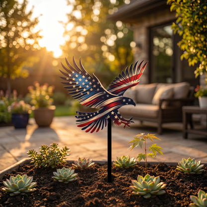 The American Flag Eagle Garden Stake