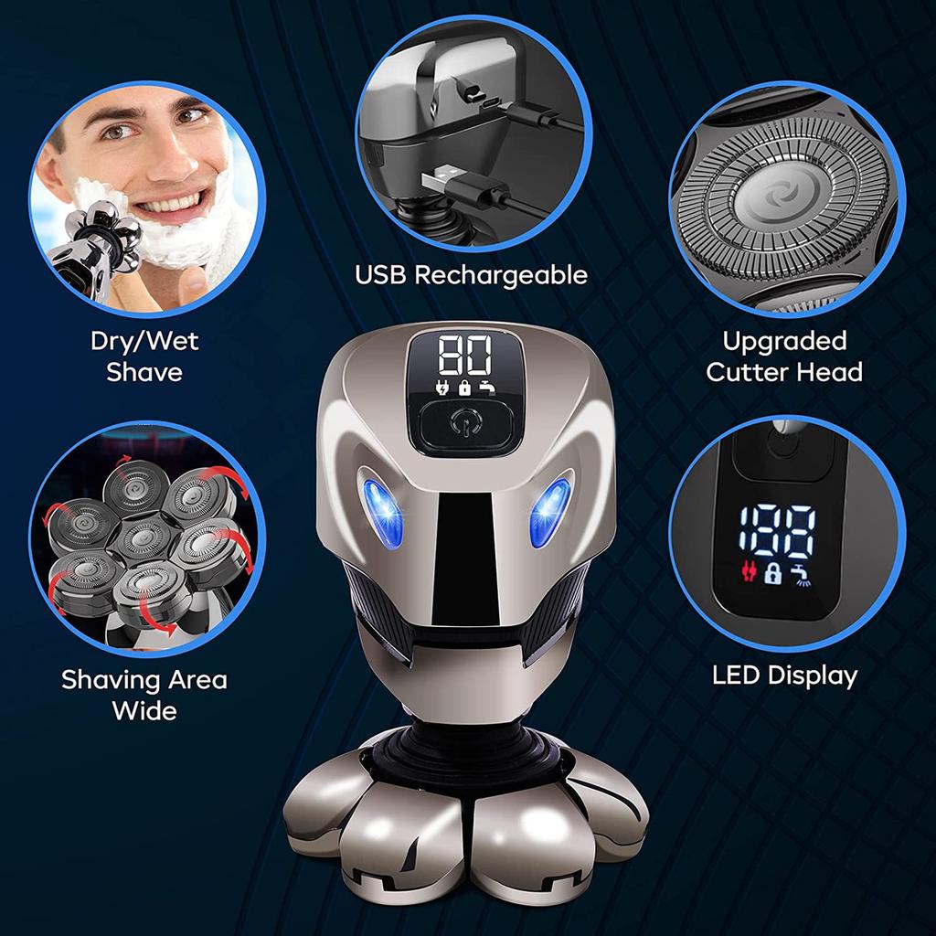6-in-1 Electric Head Shaver