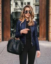 Load image into Gallery viewer, Stylish women's PU leather jacket; choose from 8 colors to match any outfit

