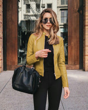 Load image into Gallery viewer, Stylish women's PU leather jacket; choose from 8 colors to match any outfit
